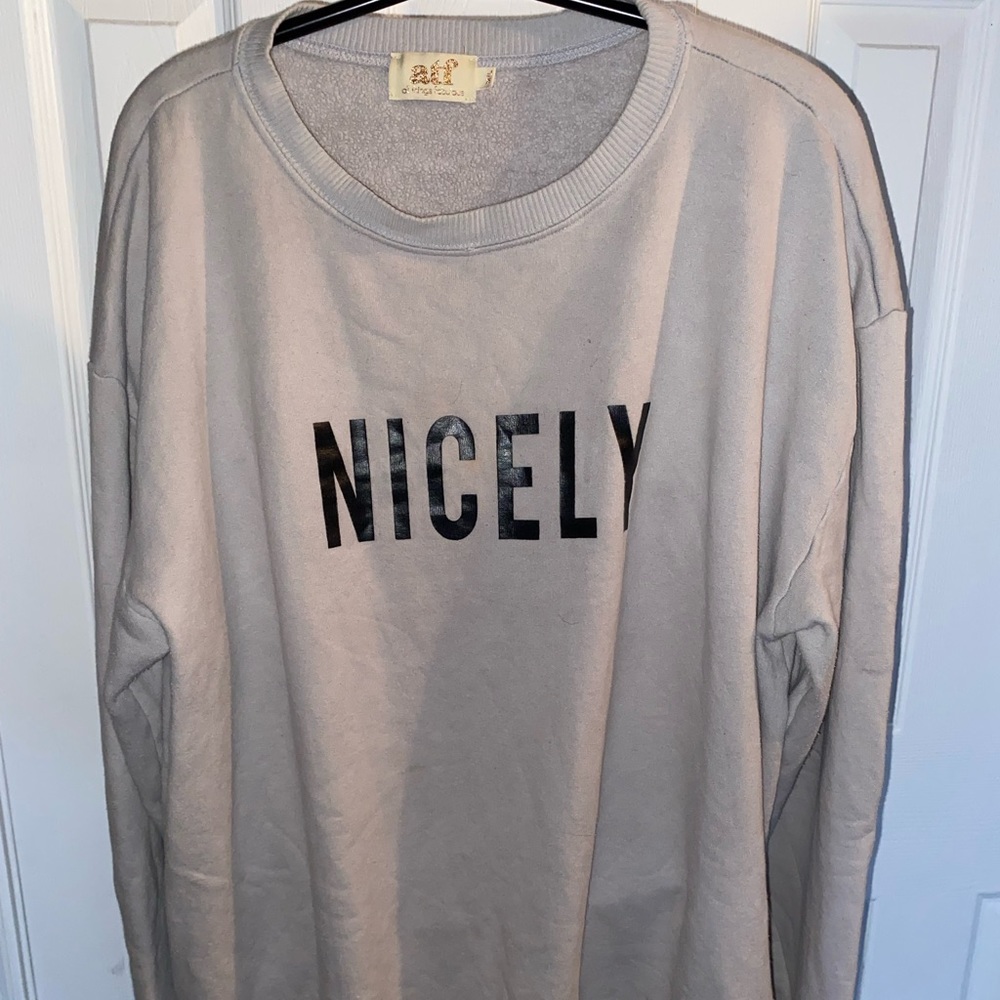 Light grey crew neck sweater